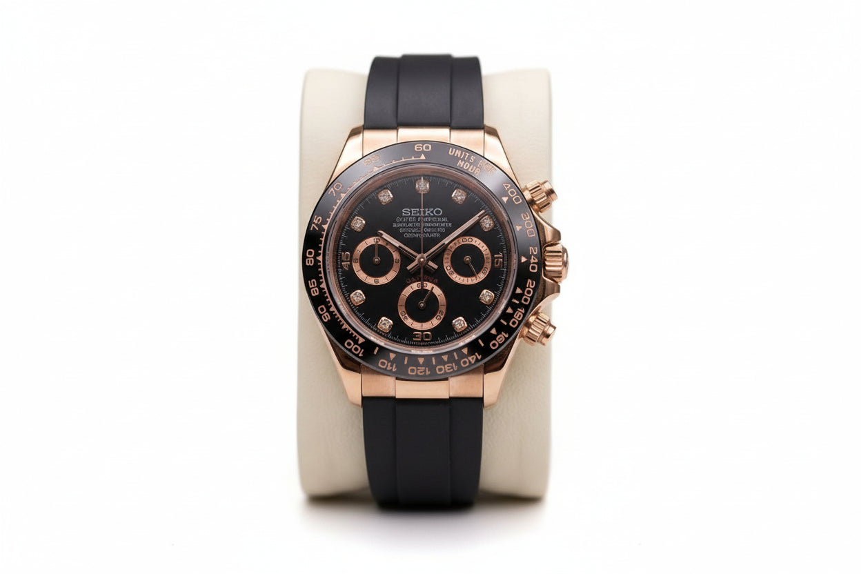 OFF DIAL Caramel Diamond Dial - Rose Gold Automatic Watch with Diamond Indices